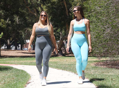 Fiona and Wolfie Walking in the Park after lunch in Wolfie x Burner Body Wear